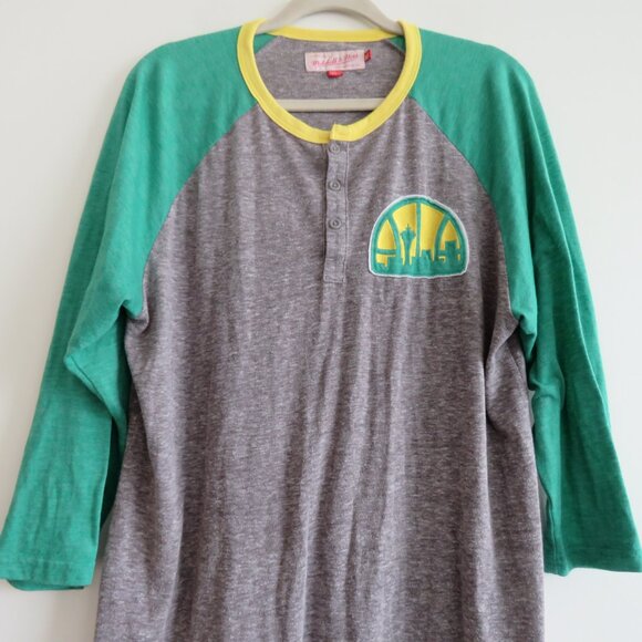 MITCHELL & NESS Seattle Supersonics Henley Basketball Top Sport - Size XL - Picture 4 of 15